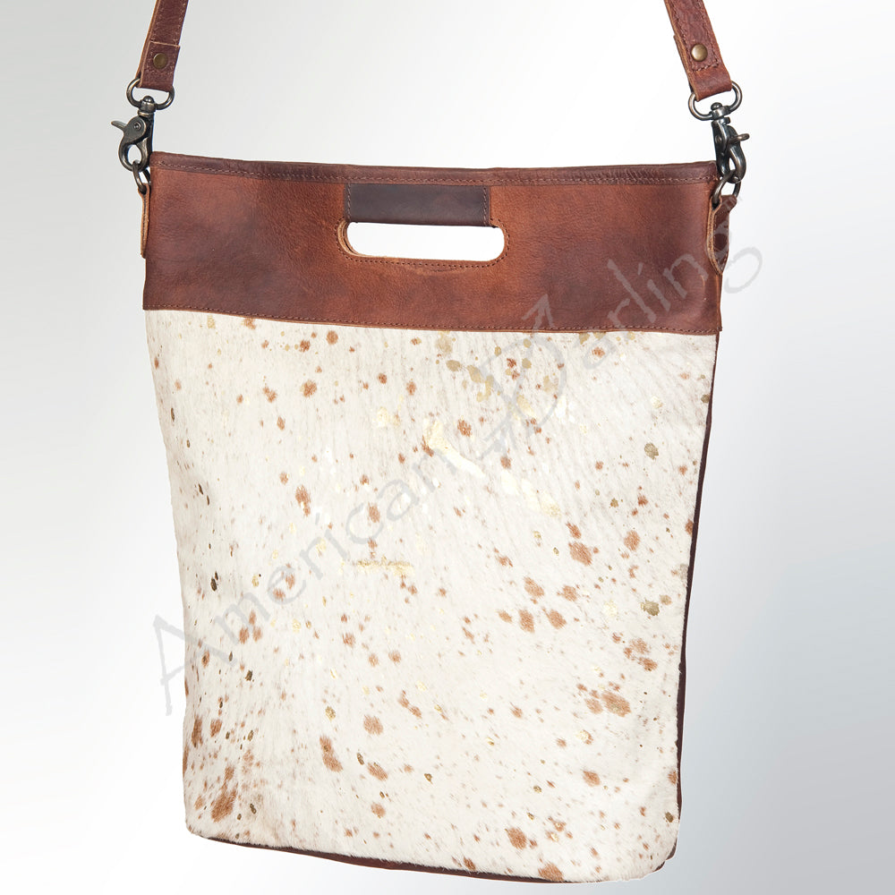 American Darling ADBGS159ACGO Messenger Hair On Genuine Leather Women Bag Western Handbag Purse