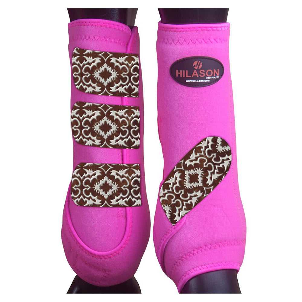 Large Hilason Horse Medicine Sports Boots Rear Hind Leg