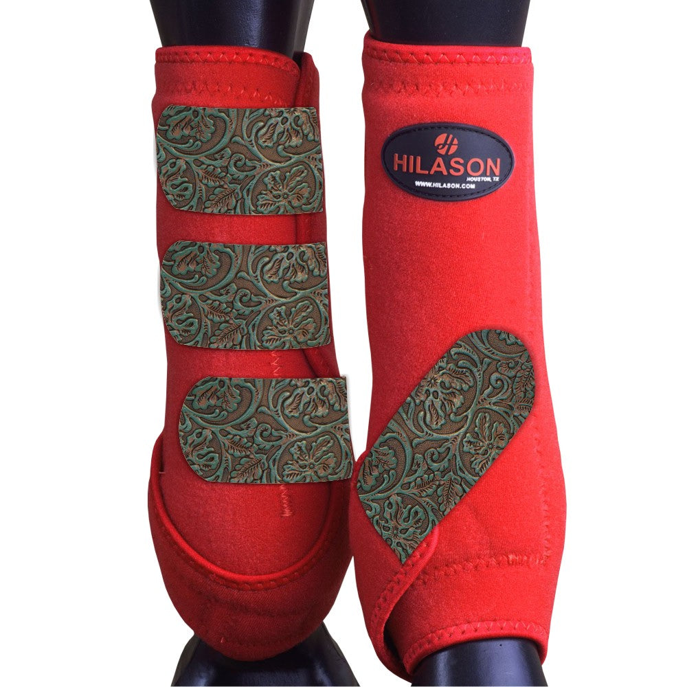 Large Hilason Horse Medicine Sports Boots Rear Hind Leg