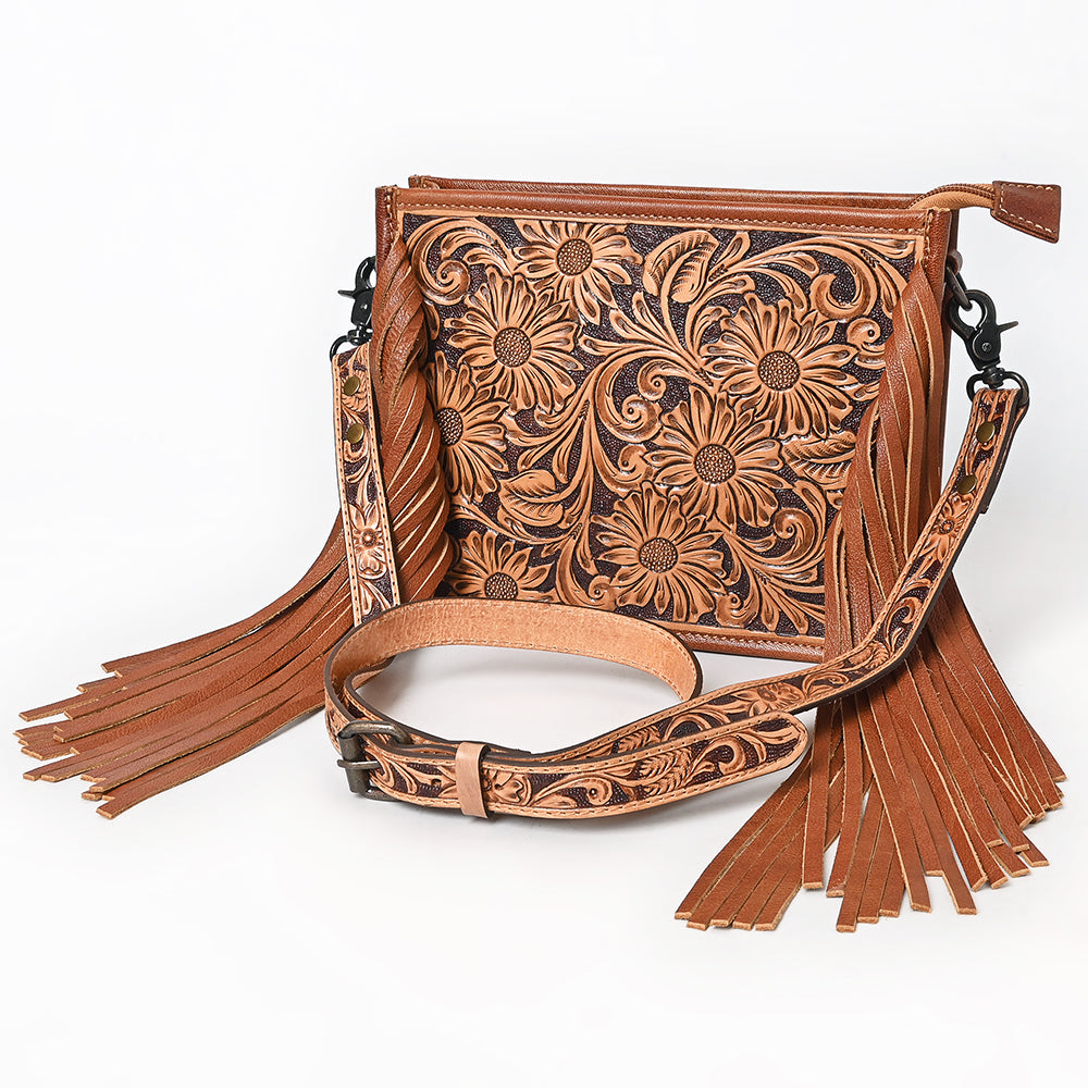 American Darling Messenger Hand Tooled Saddle Blanket Genuine Leather Western Women Bag Handbag Purse | Cute