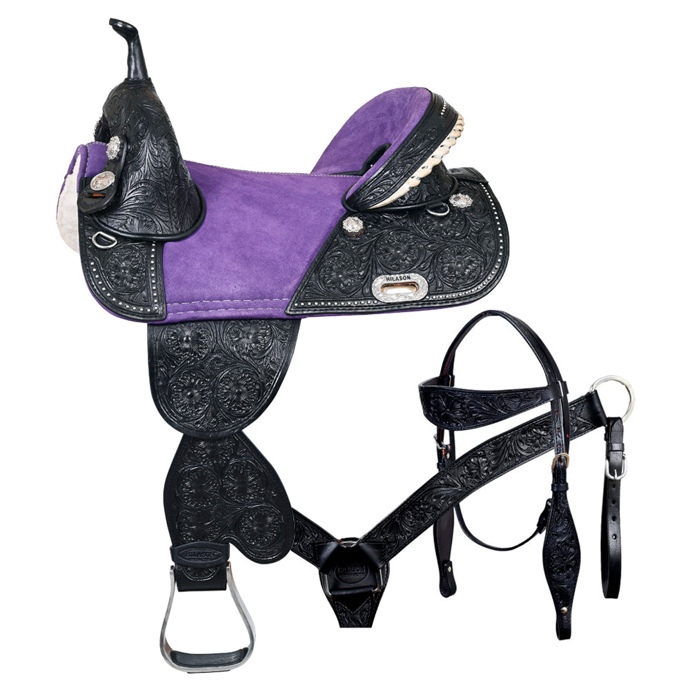 15 In Hilason Western Horse Saddle American Leather Trail Barrel Racing