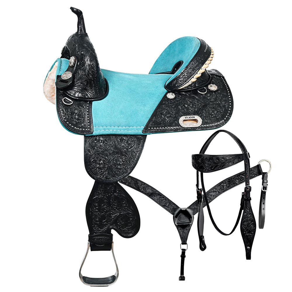 Hilason Western Horse Saddle Treeless American Lather Trail Barrel Tack