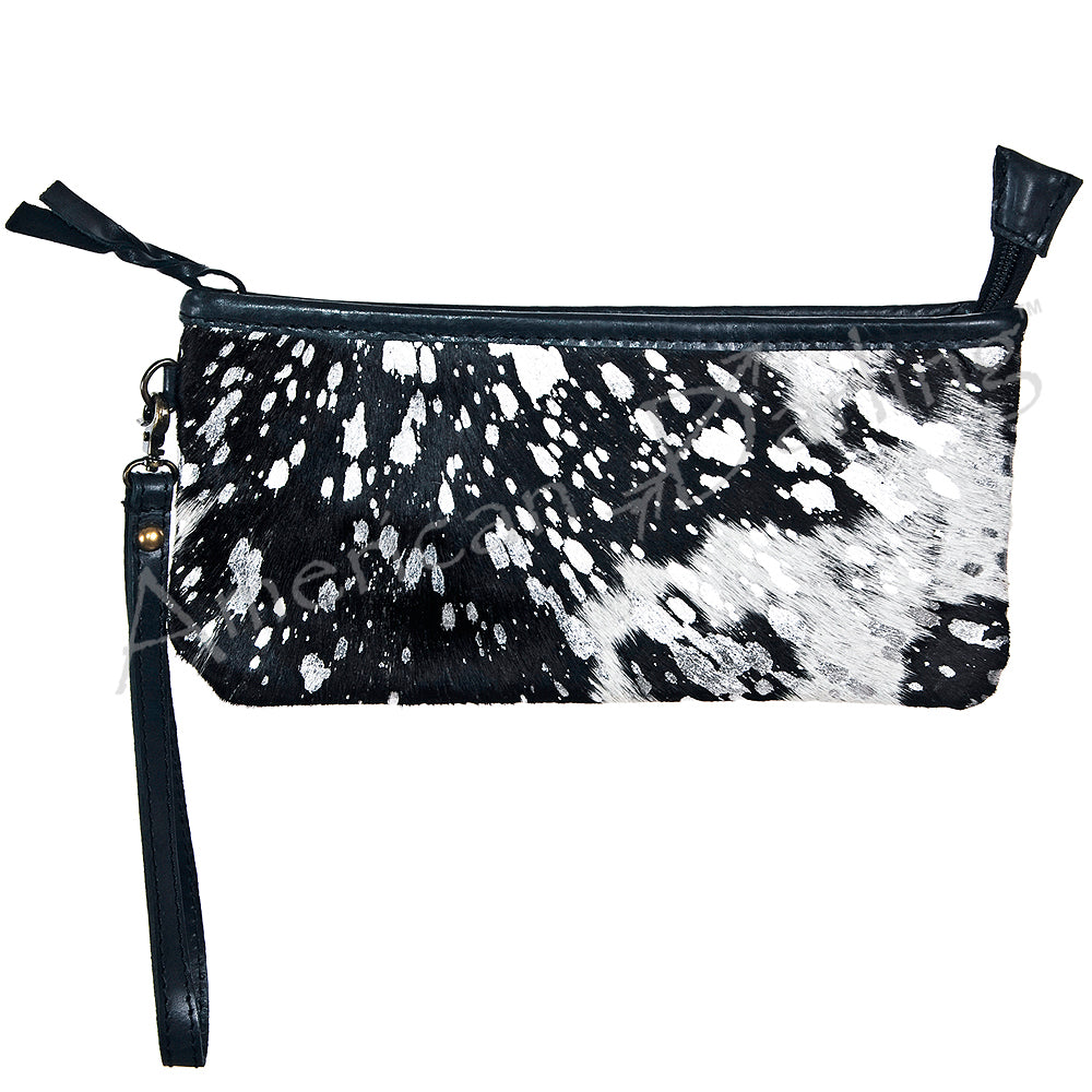 American Darling Wristlet Hair -On Saddle blanket Genuine Leather Western Women Bag | Handbag Purse Travel Clutch