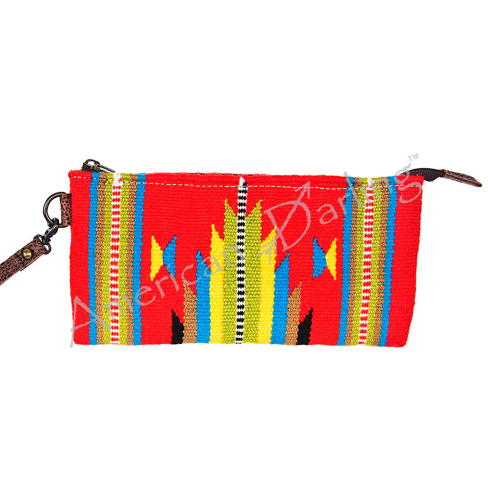 American Darling Wristlet Hair -On Saddle blanket Genuine Leather Western Women Bag | Handbag Purse Travel Clutch