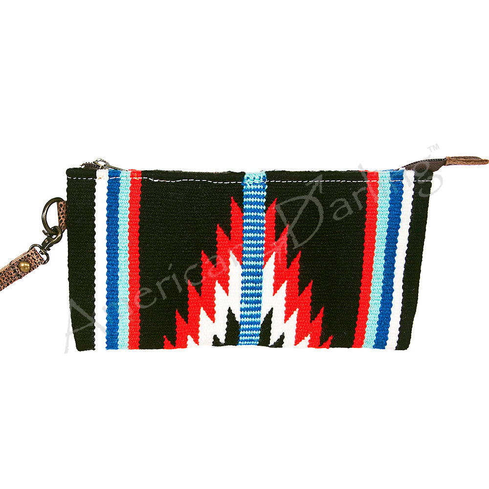 American Darling Wristlet Hair -On Saddle blanket Genuine Leather Western Women Bag | Handbag Purse Travel Clutch