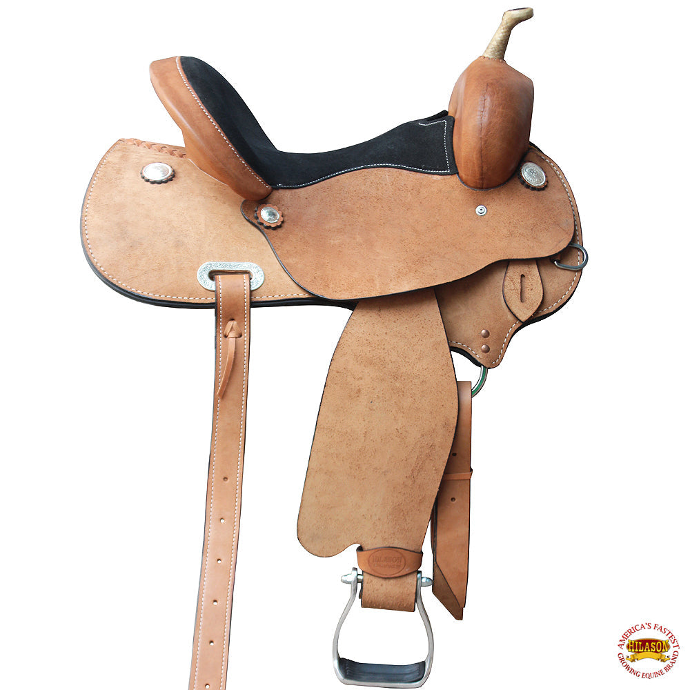 15 In Hilason Western Barrel Racing Trail Pleasure Horse American Leather Saddle