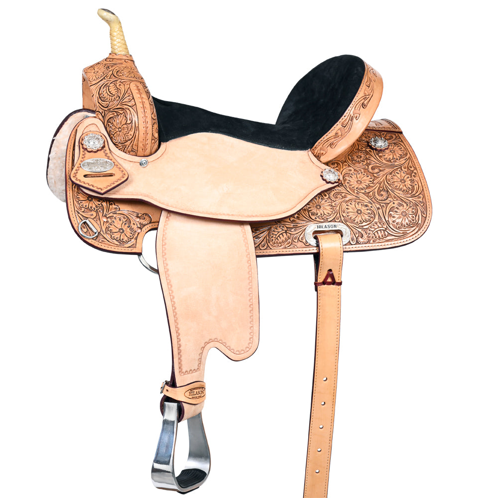 HILASON Western Horse Saddle In American Leather Flex Tree Barrel Trail | for Horses