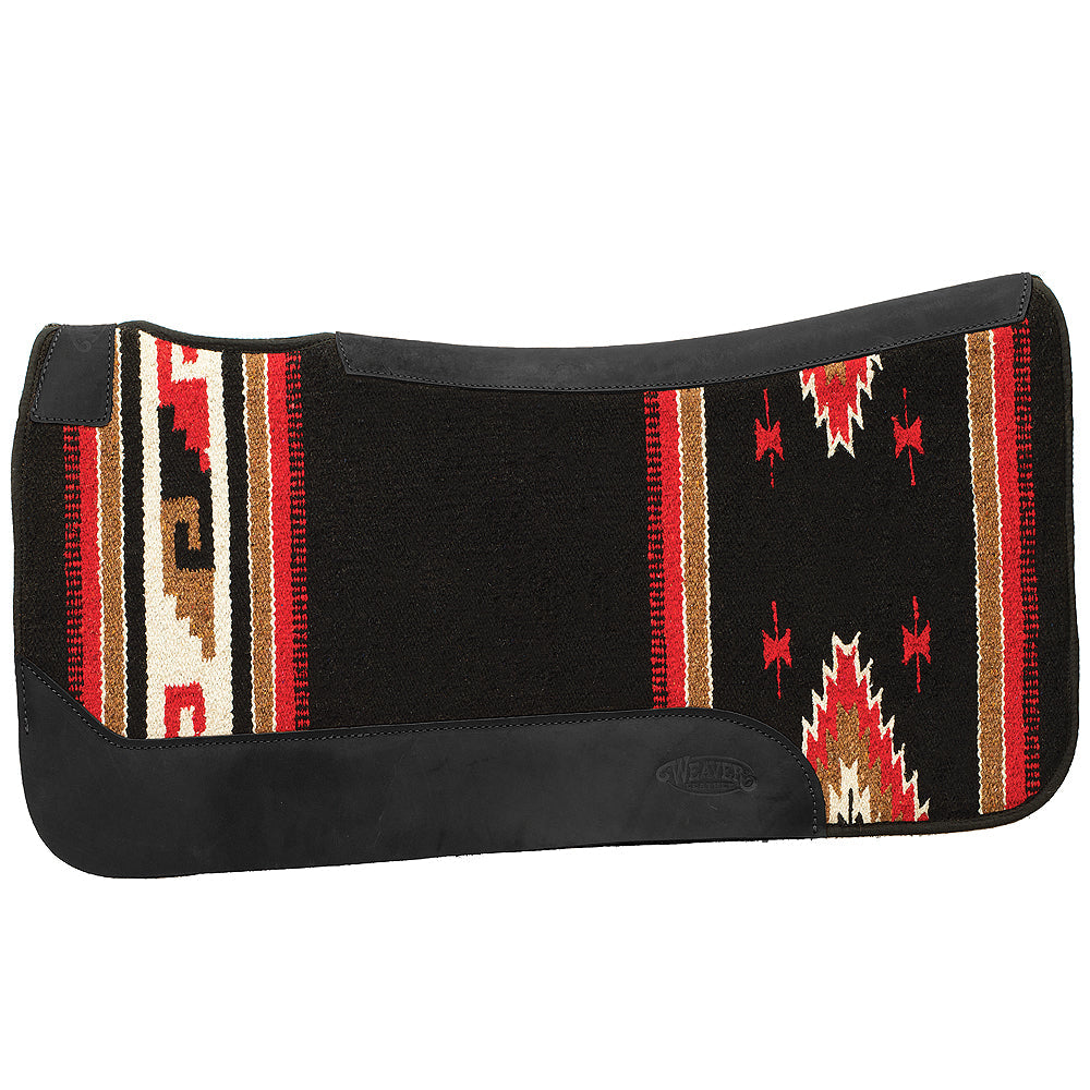 31" X 32" Weaver Contoured Single Weave Felt Saddle Pad Black Pattern