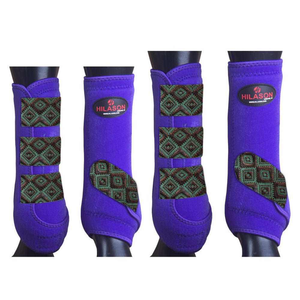 4 Pack Lrg Hilason Horse Medicine Sports Boots Front Hind Leg