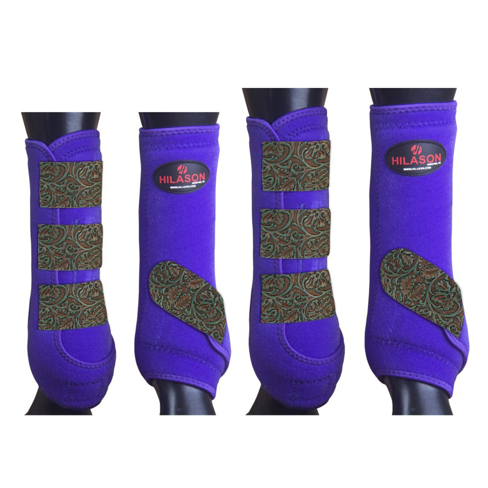 4 Pack Lrg Hilason Horse Medicine Sports Boots Front Hind Leg