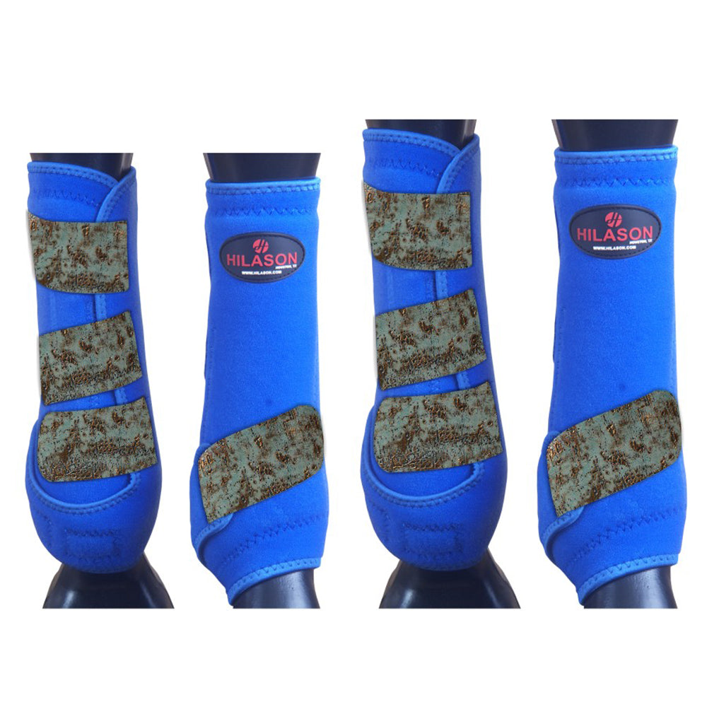4 Pack Lrg Hilason Horse Medicine Sports Boots Front Hind Leg