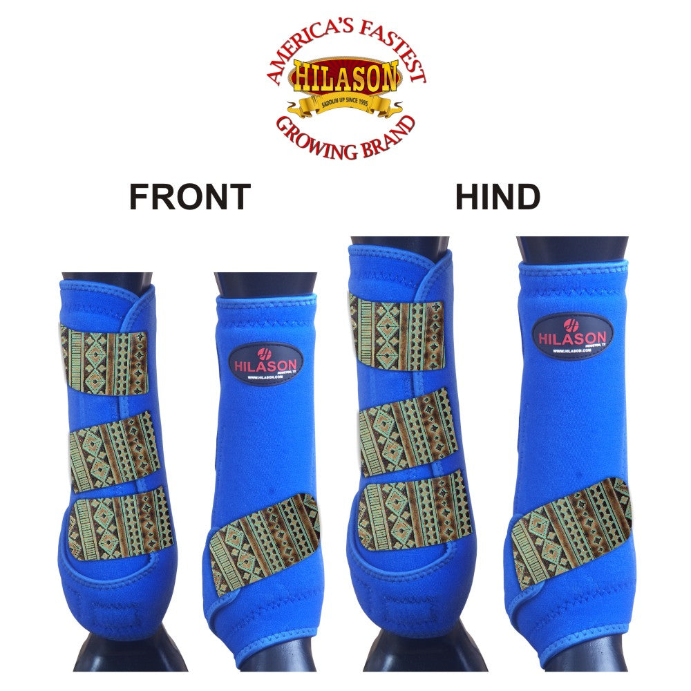 4 Pack Lrg Hilason Horse Medicine Sports Boots Front Hind Leg