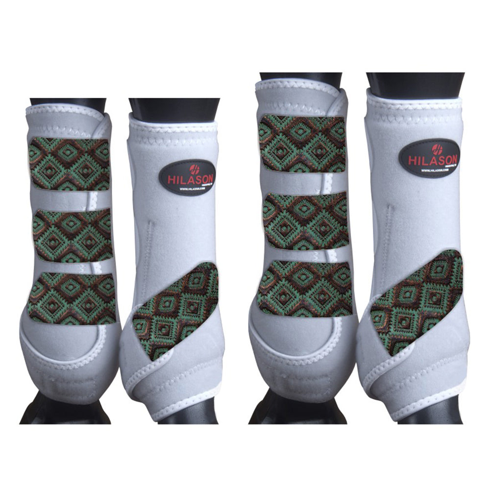 4 Pack Lrg Hilason Horse Medicine Sports Boots Front Hind Leg