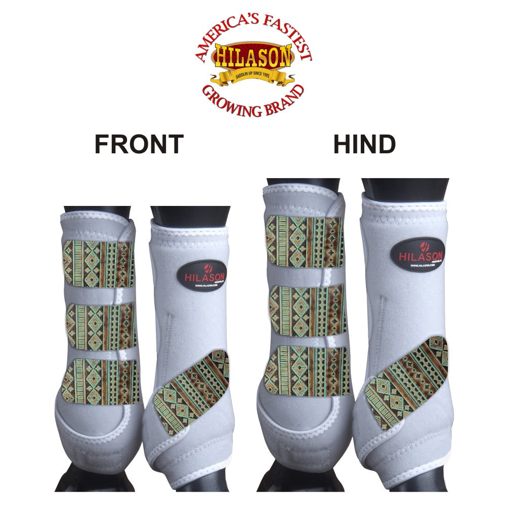 X Large Hilason Horse Medicine Sports Boots Front Leg White
