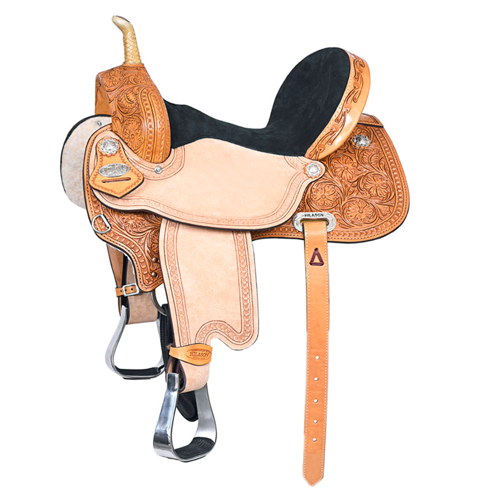 HILASON Western Horse Saddle American Leather Barrel Flex Tree Trail | for Horses