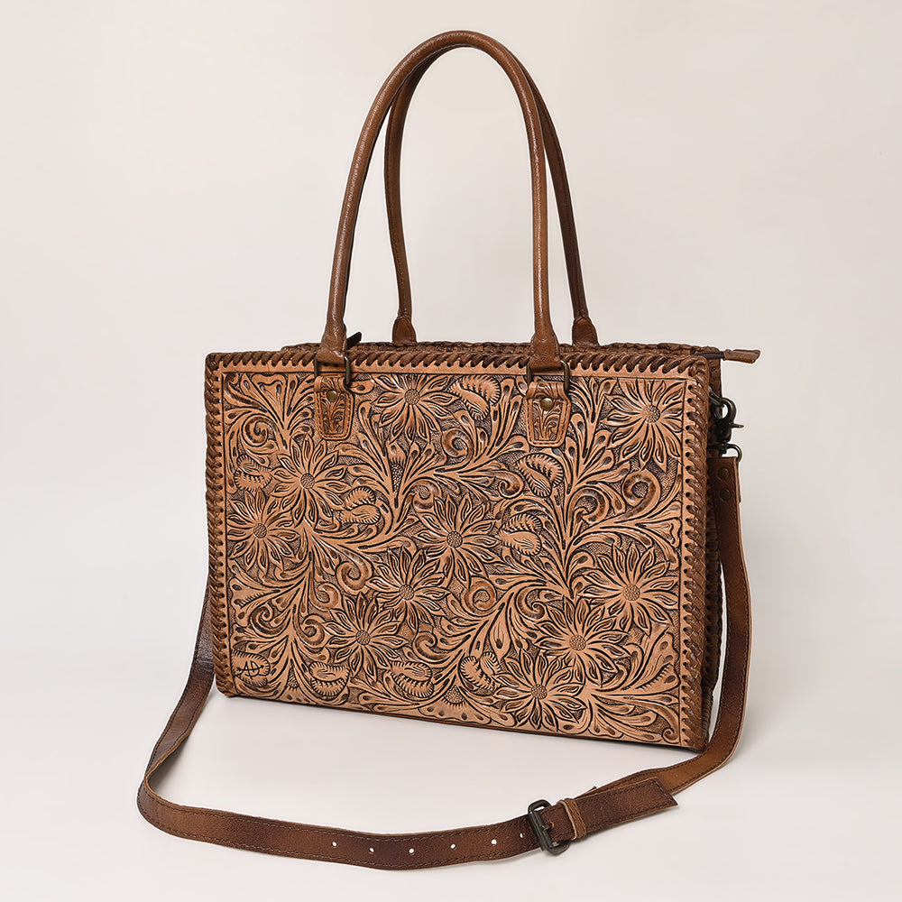 American Darling Briefcase Hand Tooled Genuine Leather Western Women Bag Handbag | for Cute Laptop
