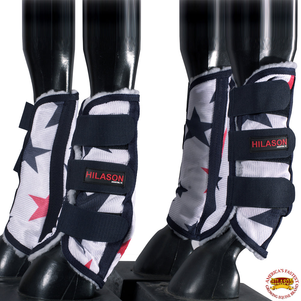 L M S  Xl Hilason Horse Fly Boots Uv Protection Fleece Lined 4 Pack