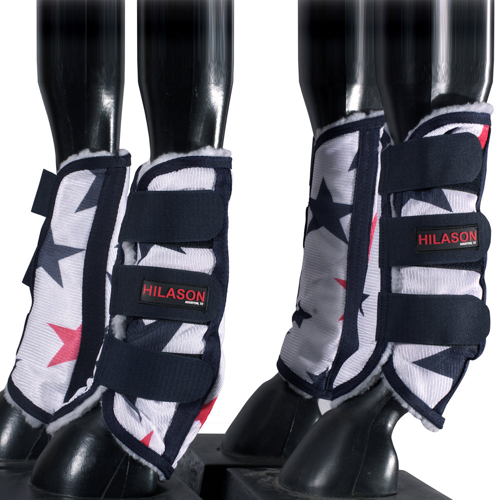 L M S  Xl Hilason Horse Fly Boots Uv Protection Fleece Lined 4 Pack