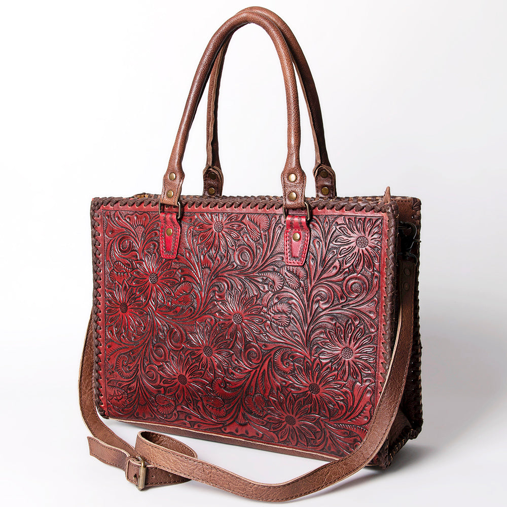 American Darling Briefcase Hand Tooled Genuine Leather Western Women Bag Handbag | for Cute Laptop