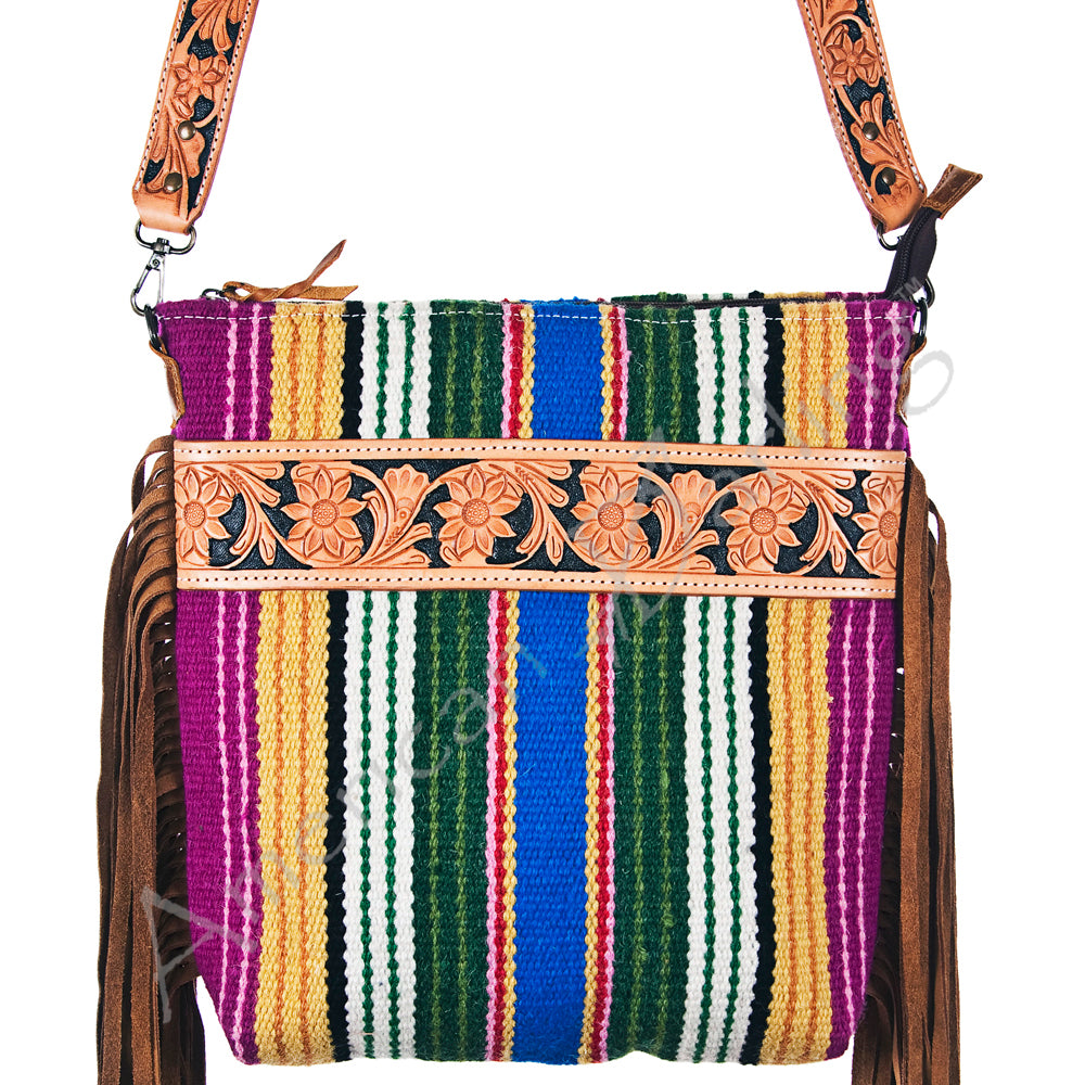 American Darling Large Crossbody Saddle Blanket Genuine Leather Western Women Bag Handbag Purse | Travel Bags College Casual