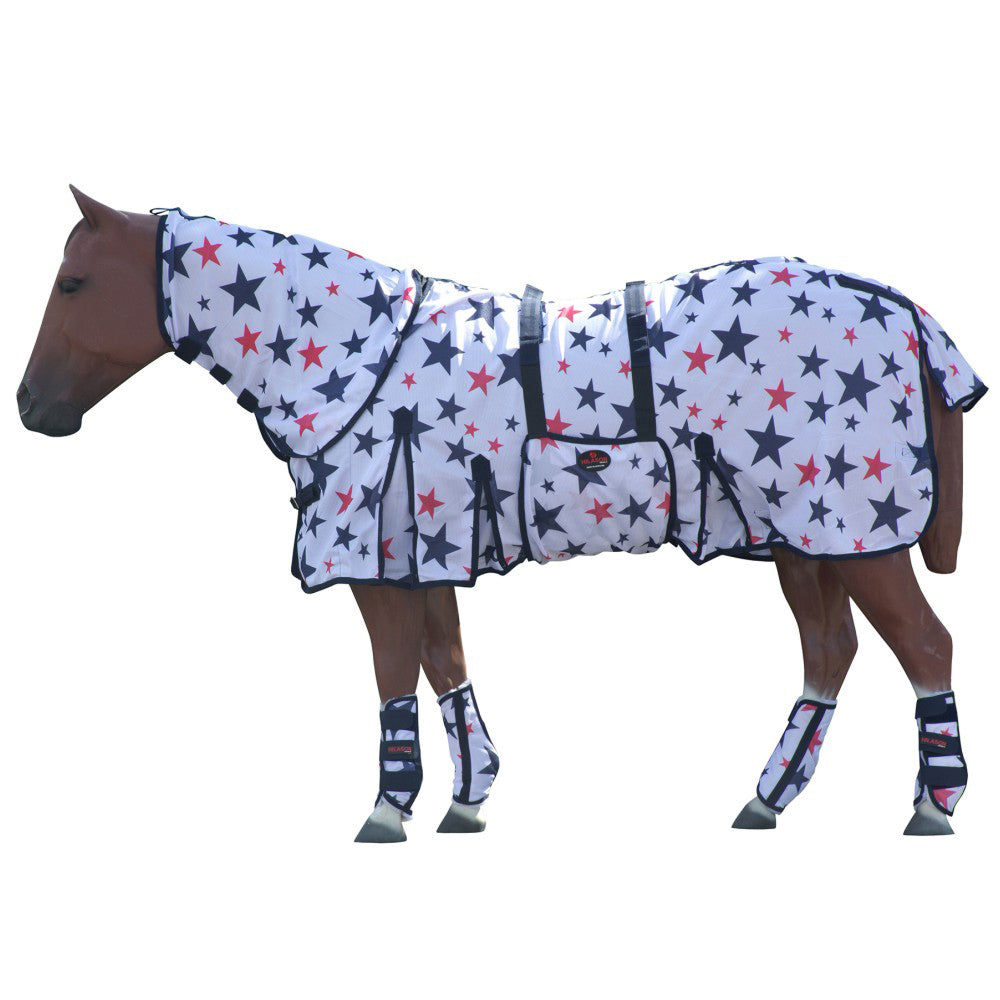 84 In Hilason Horse Fly Sheet Fleece Boot Uv Protect Mesh Bug Mosquito