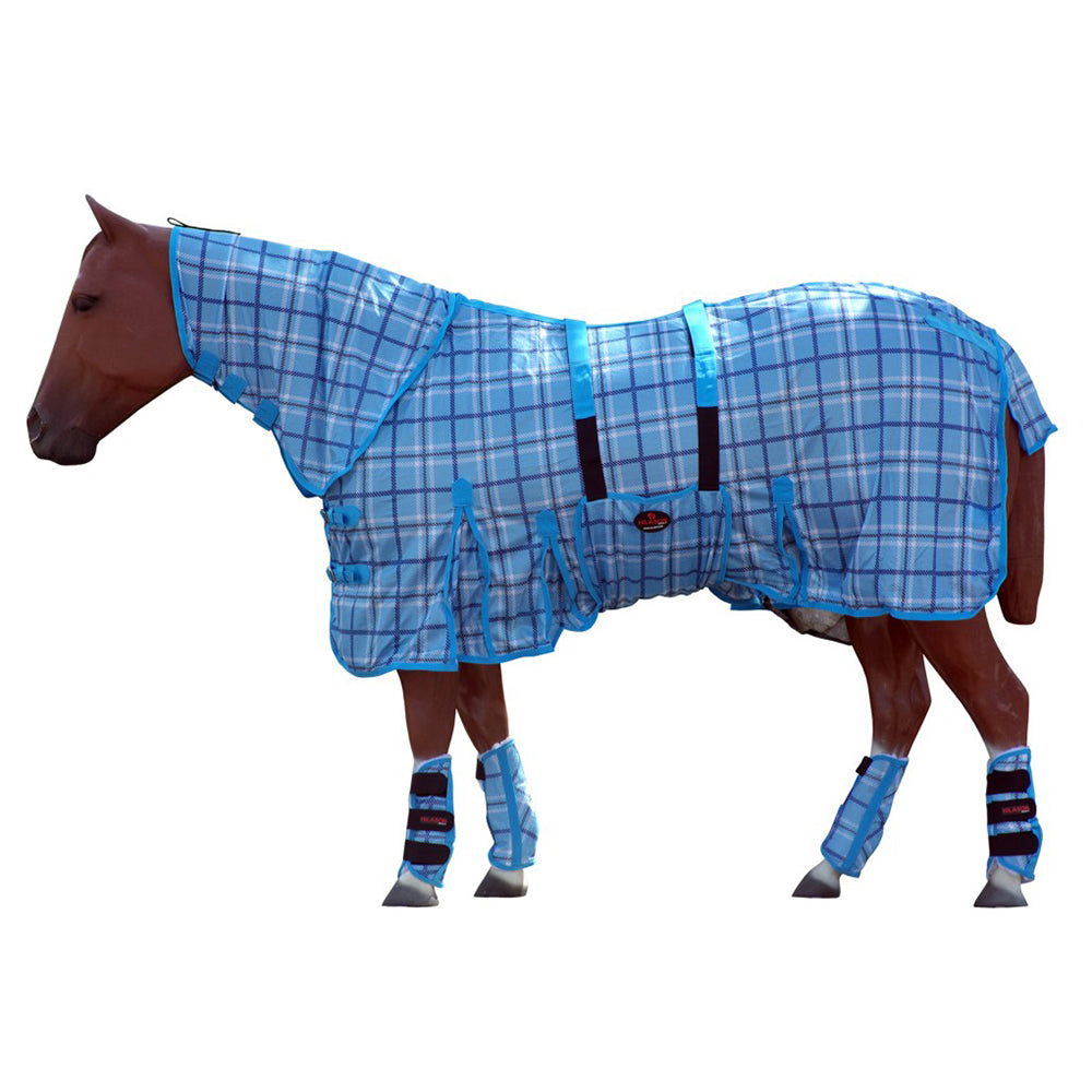 Hilason Horse Fly Sheet Fleece Boot Uv Protect Mesh Bug Mosquito