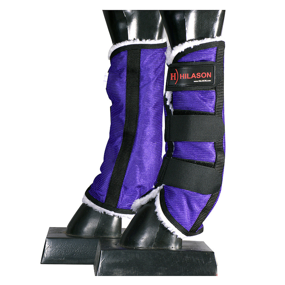 Hilason Western Horse Fly Boots W/ Fleece Uv Protection Insects Purple