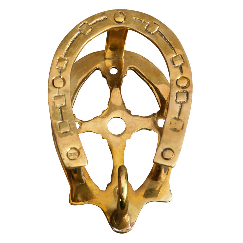 Hilason Vintage gold brass plated horseshoe Bridle Hanger coat key hook