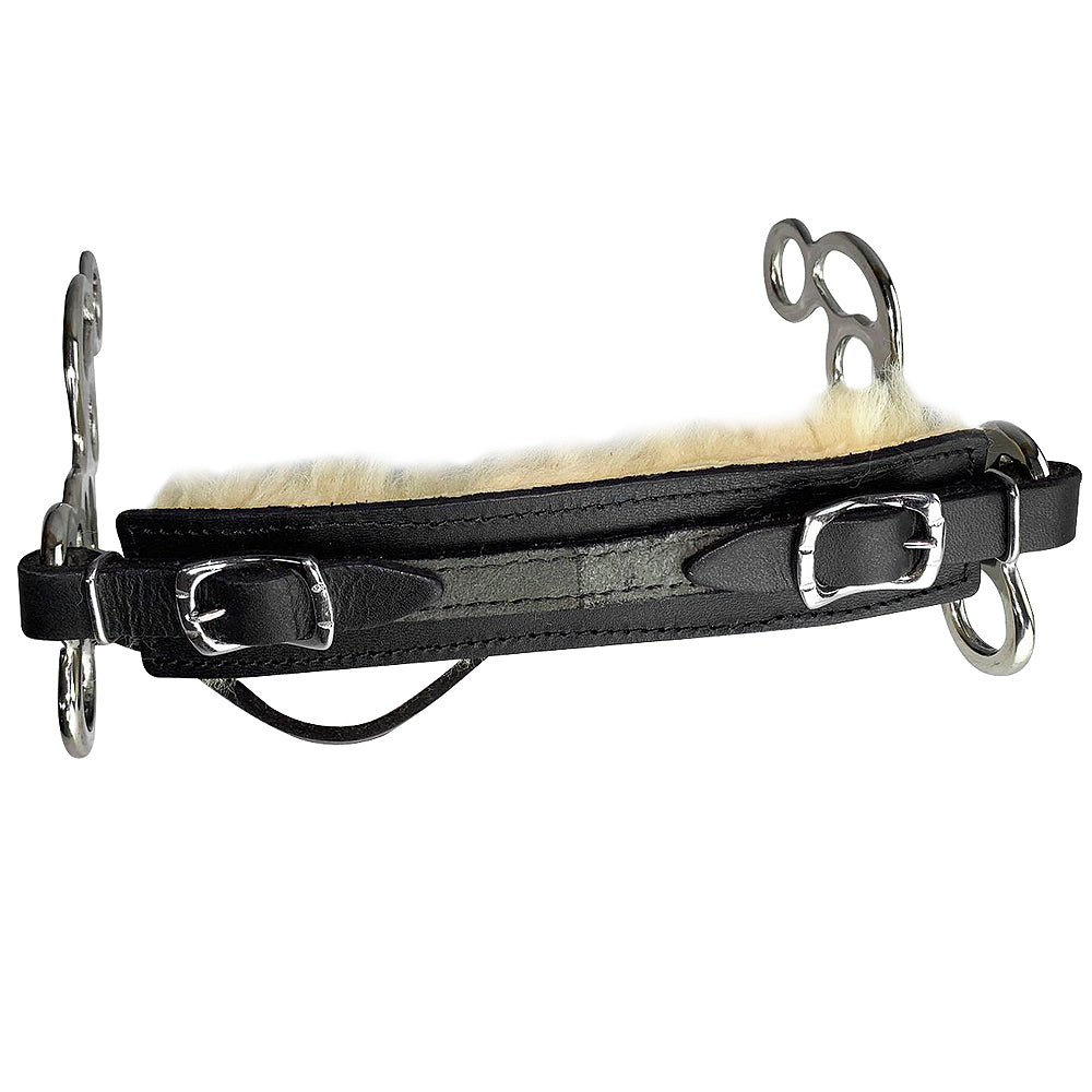 Horse Hackamore Stainless Steel W/ Padded Fur Leather Cover By Hilason