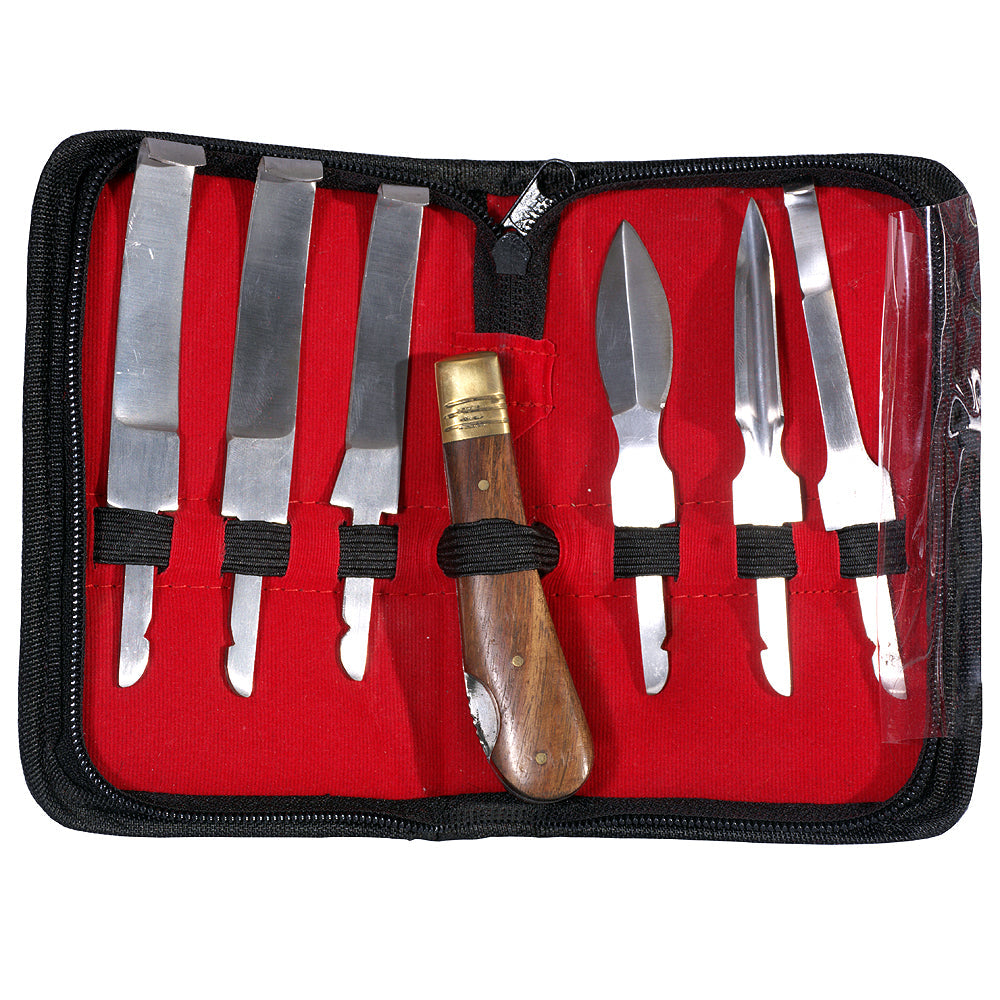Hilason Farrier Hoof Knife Kit Set Zip Up Wallet Stainless Steel Blade