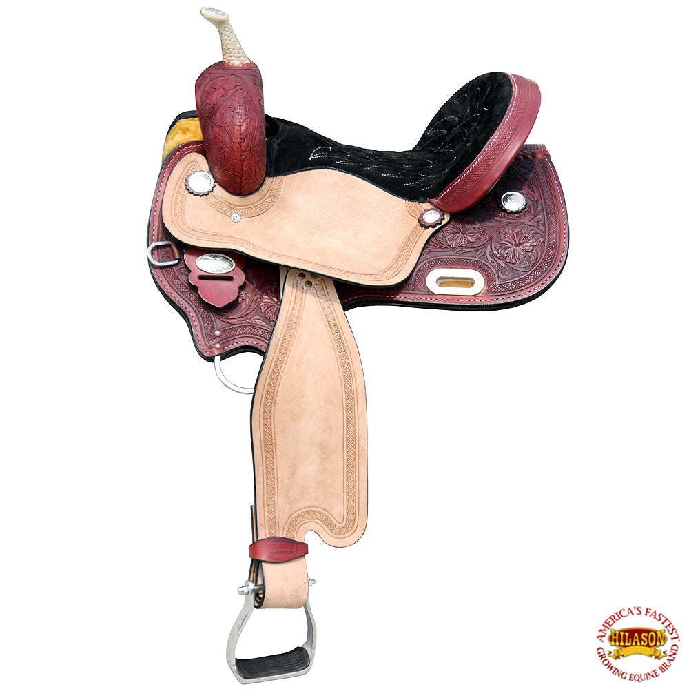 15 In Hilason Western Horse Barrel Trail Pleasure American Leather Saddle