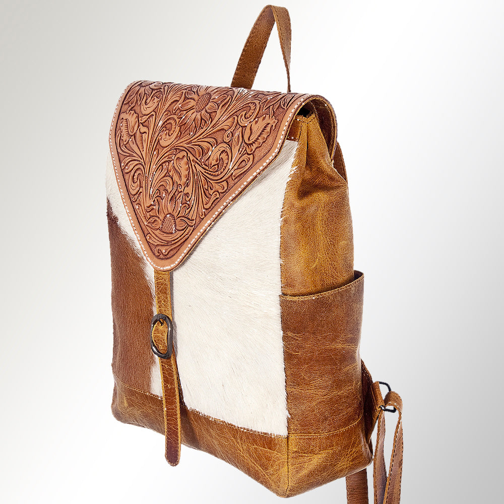 American Darling Backpack Hand Tooled Hair On Genuine Leather Western Women Bag | for Laptop School Purse Travel