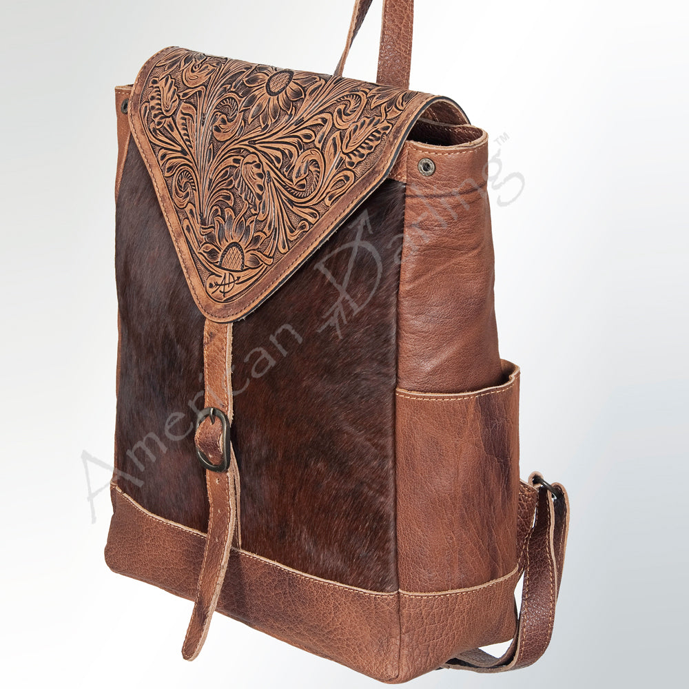 American Darling Backpack Hand Tooled Hair On Genuine Leather Western Women Bag | for Laptop School Purse Travel