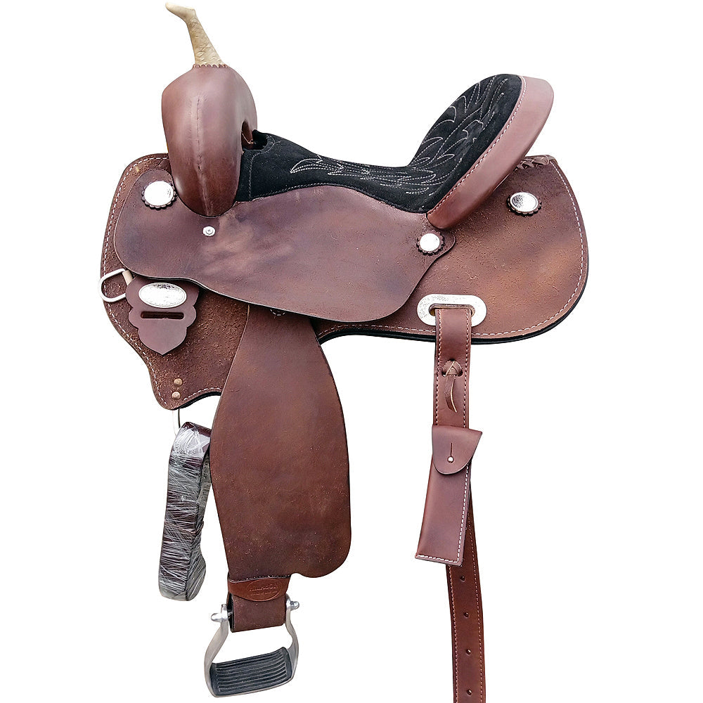 Hilason Western Horse Barrel Racing Trail Pleasure American Leather Saddle