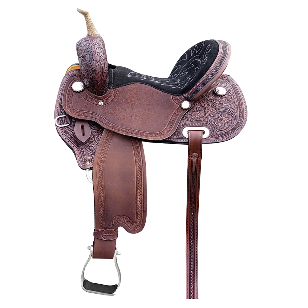 HILASON Western Horse Barrel Racing Saddle Trail American Leather | for Horses