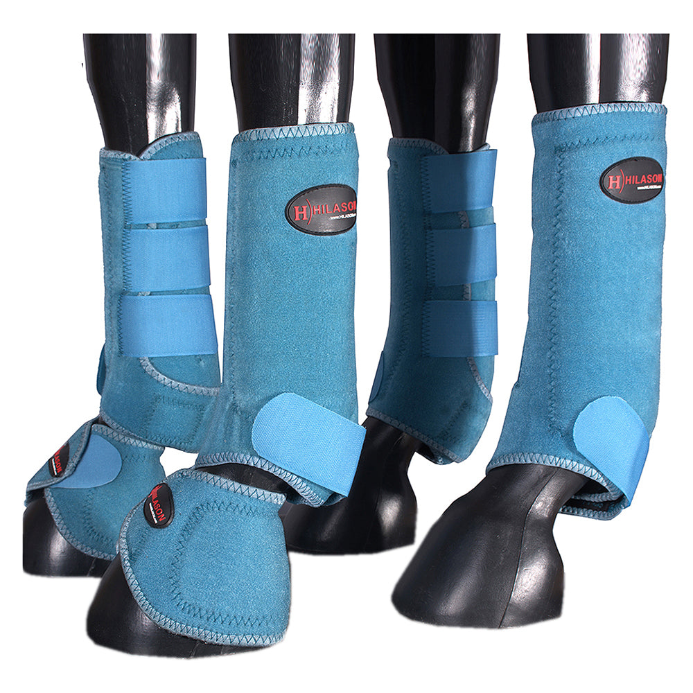 HILASON L M S Horse Front Rear Hind Leg Sport Boots & Bell 6 Pack | Jumping