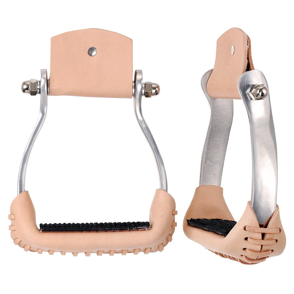 Tough 1 Western Aluminum Barrel Racer Stirrups Silver Finish
