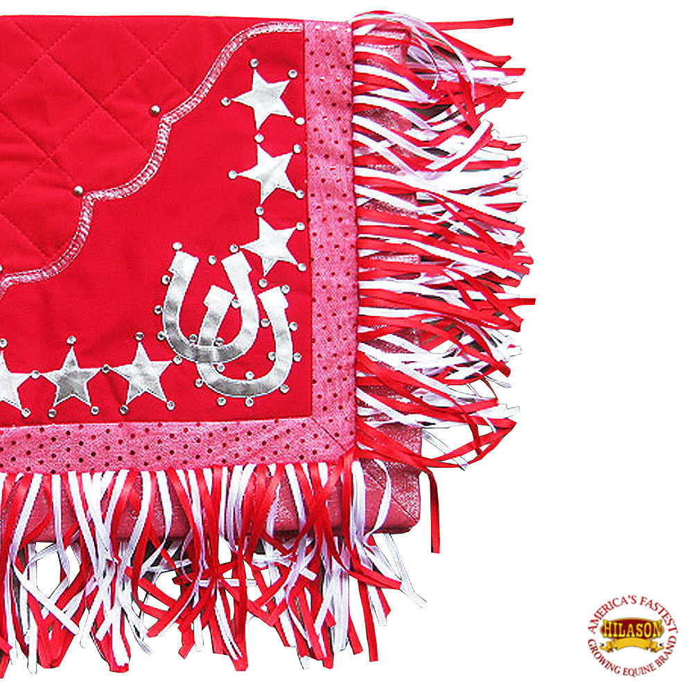 Hilason Western Horse Shoe Stars Show Barrel Racing Rodeo Saddle Blanket