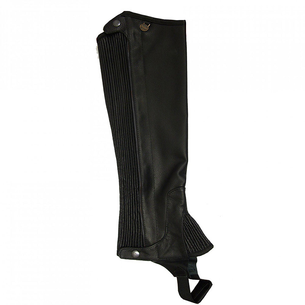 Short X Large Ovation Ladies Half Chaps Pro Top Grain Leather Black