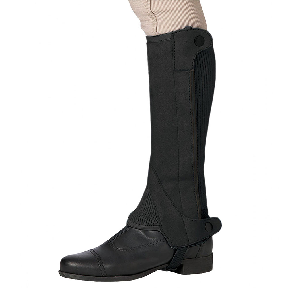 X Small Ovation Ladies Half Chaps Elite Amara Ribbed Black