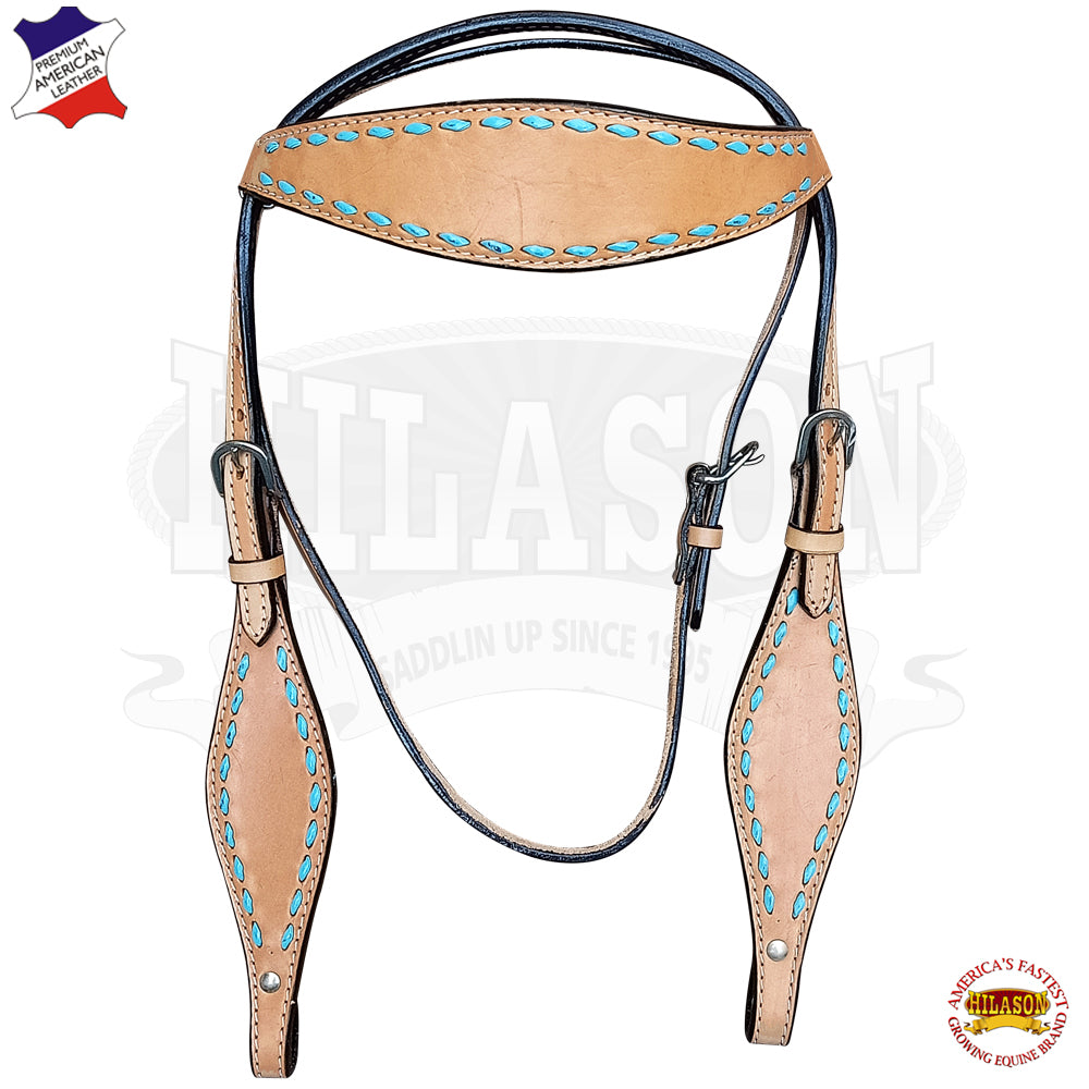 HILASON Western Horse Bridle Headstall Tack Tan American Leather