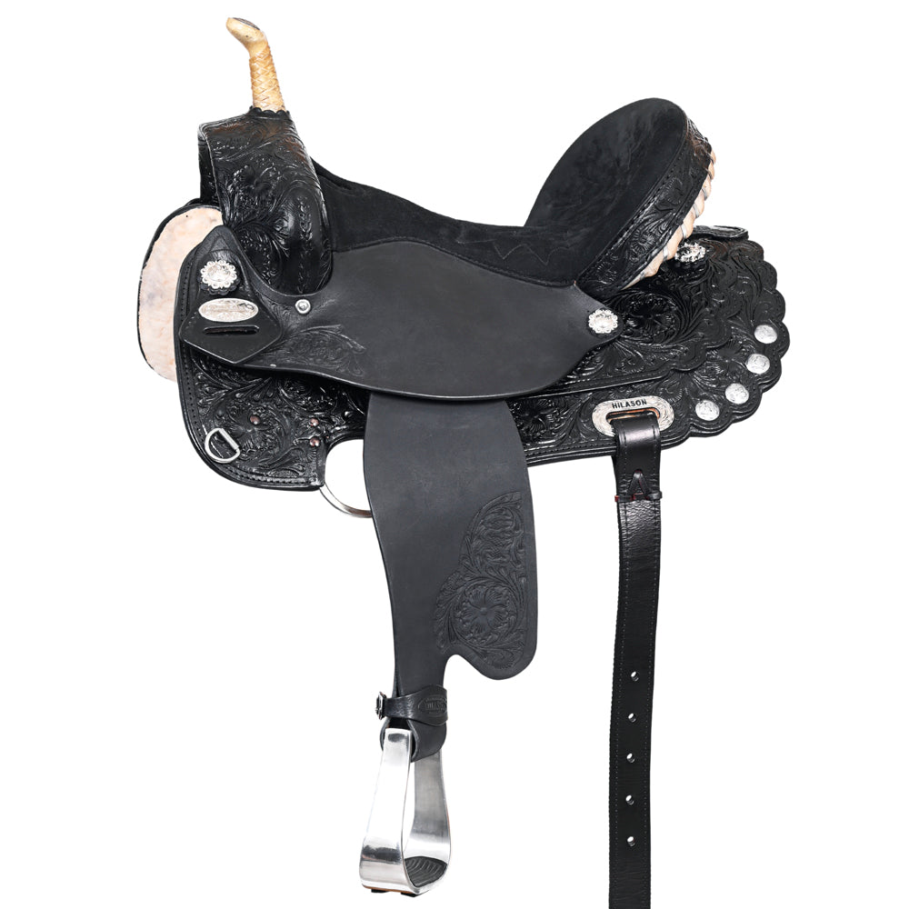 HILASON Western Horse Saddle American Leather Treeless Trail Barrel | for Horses