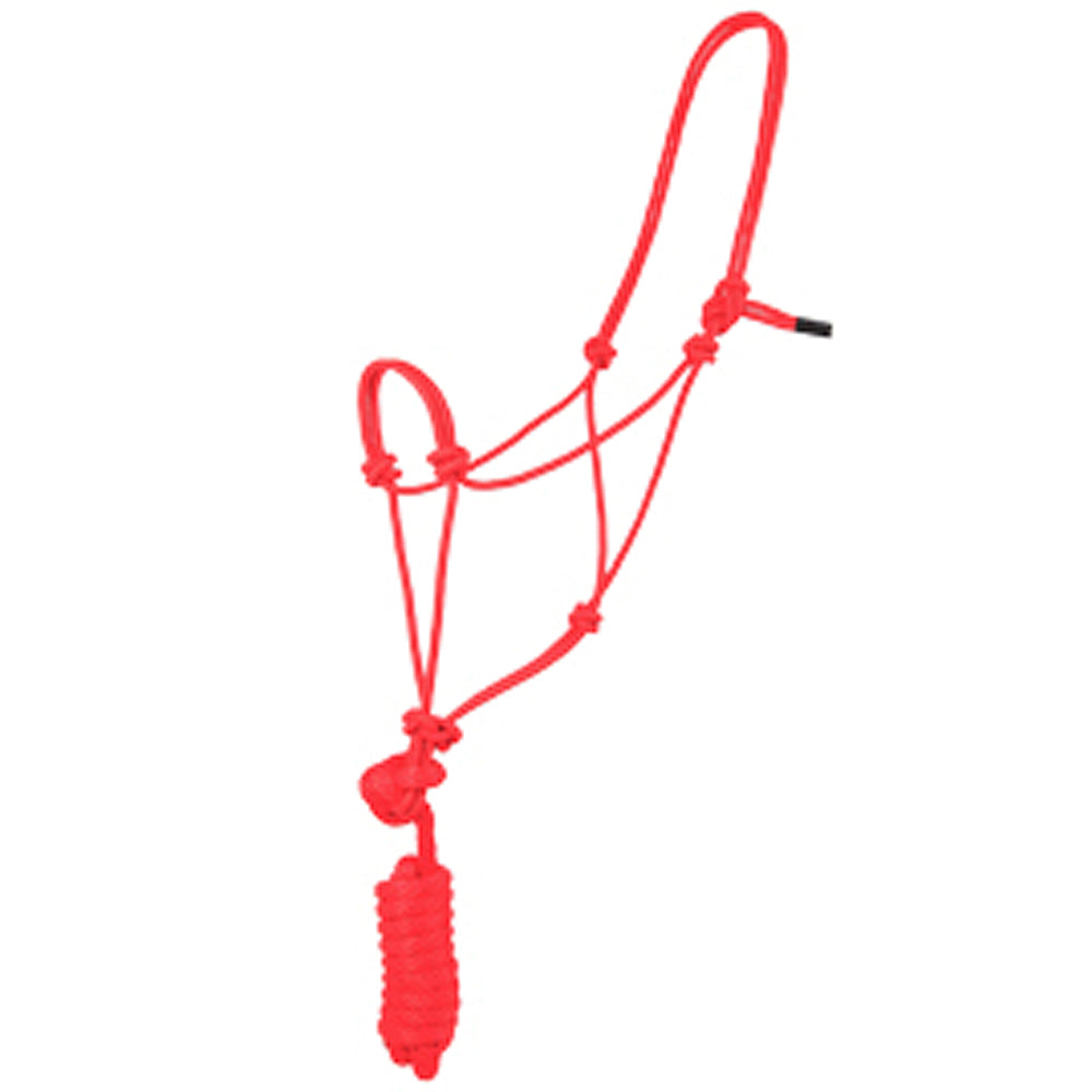 8 Ft Hilason Horse Halter Basic Poly Rope With Lead Red