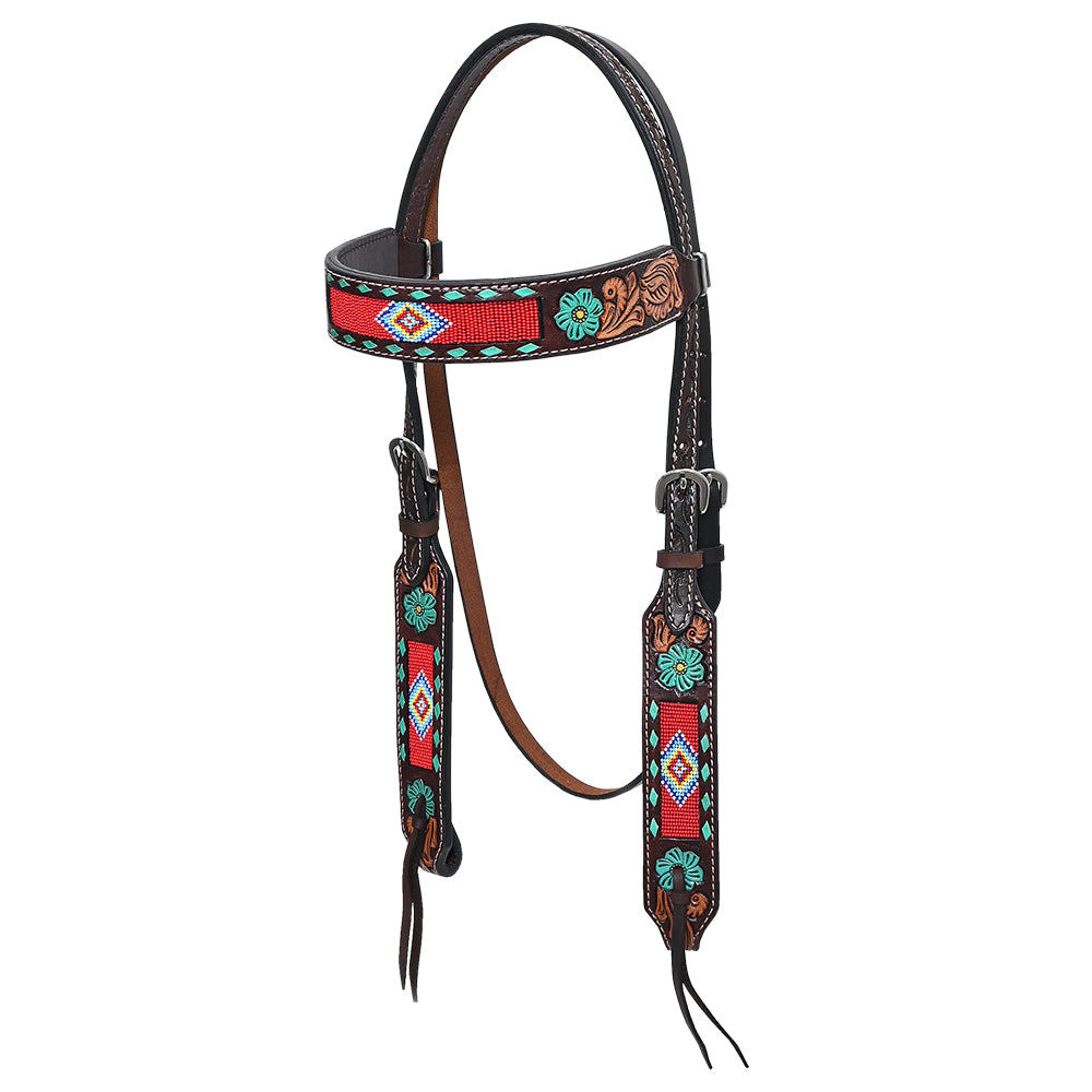 HILASON Western Horse Headstall Breast Collar & Spur Strap Tack Set American Leather Floral Carving | Straps for Horses