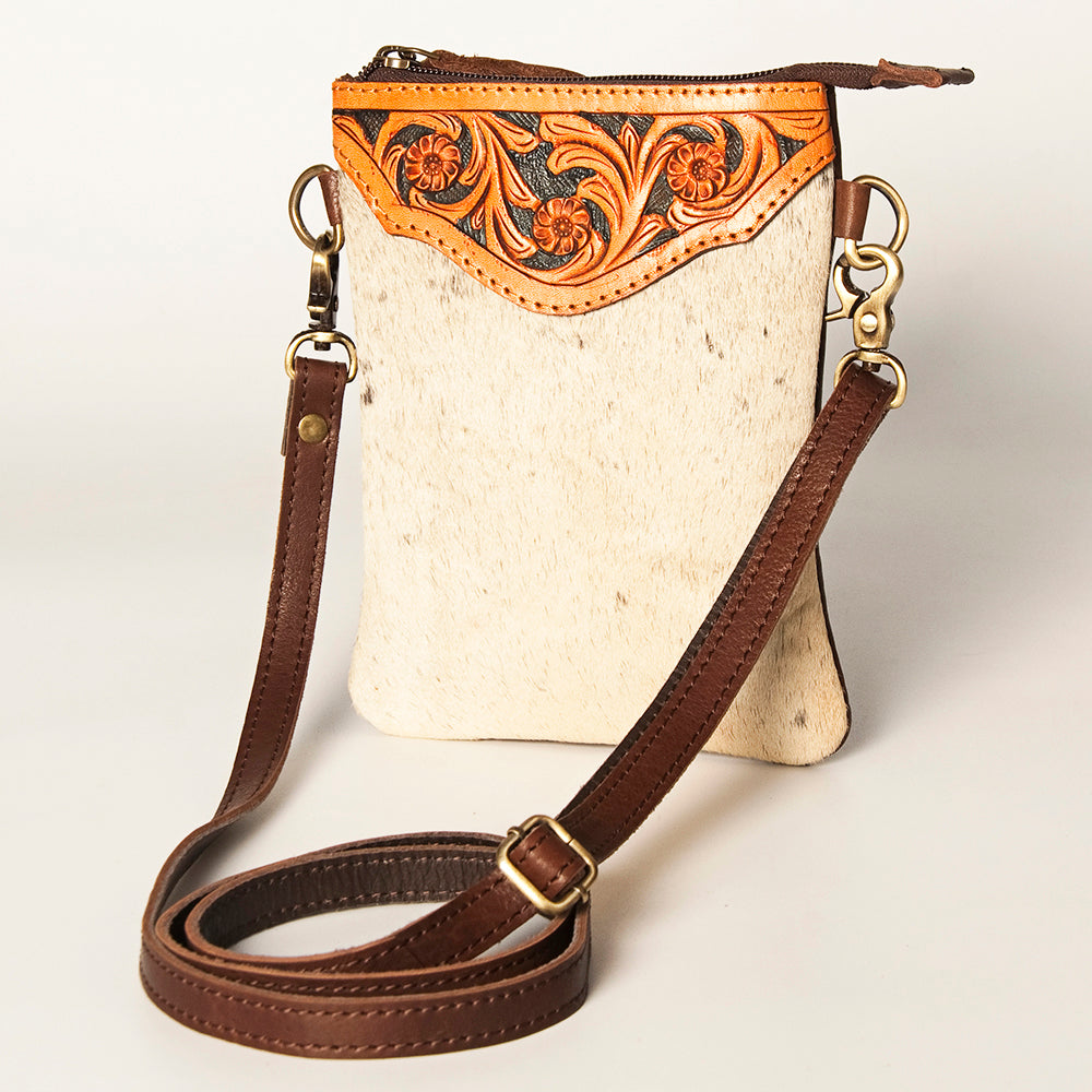 American Darling Small Crossbody Hand Tooled Hair On Genuine Leather Western Women Bag Handbag Purse | for Cute