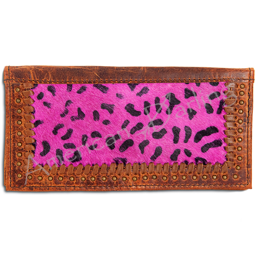 American Darling ADBG390PKCHE Wallet Hair-On Genuine Leather Women Bag Western Handbag Purse