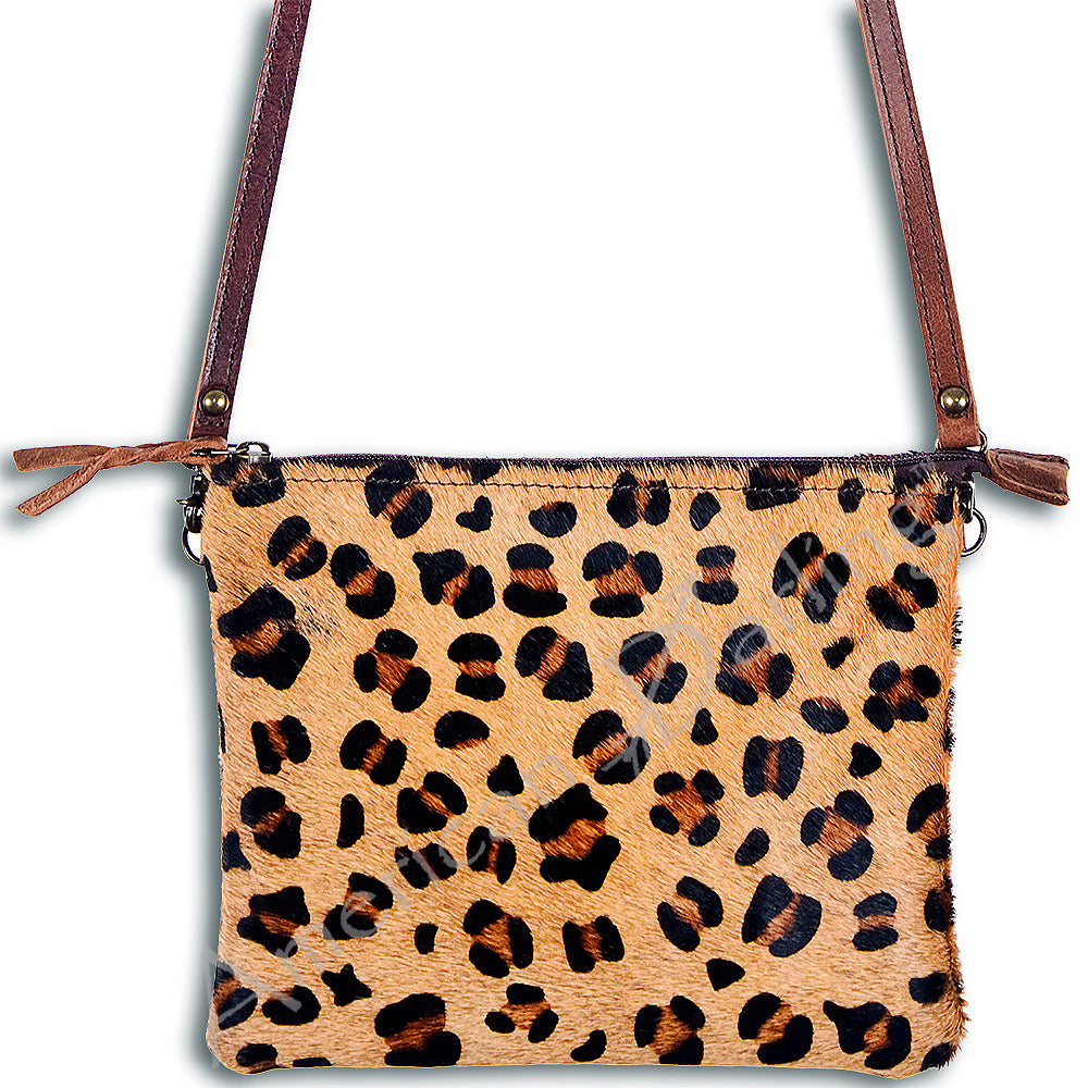 American Darling Western Small Crossbody Bag – Genuine Hair-On Cowhide Leather with Fringes, Adjustable Strap, Handcrafted in Texas