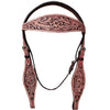 Hilason Western Horse Breast Collar Headstall American Leather Rough Out Mahogany