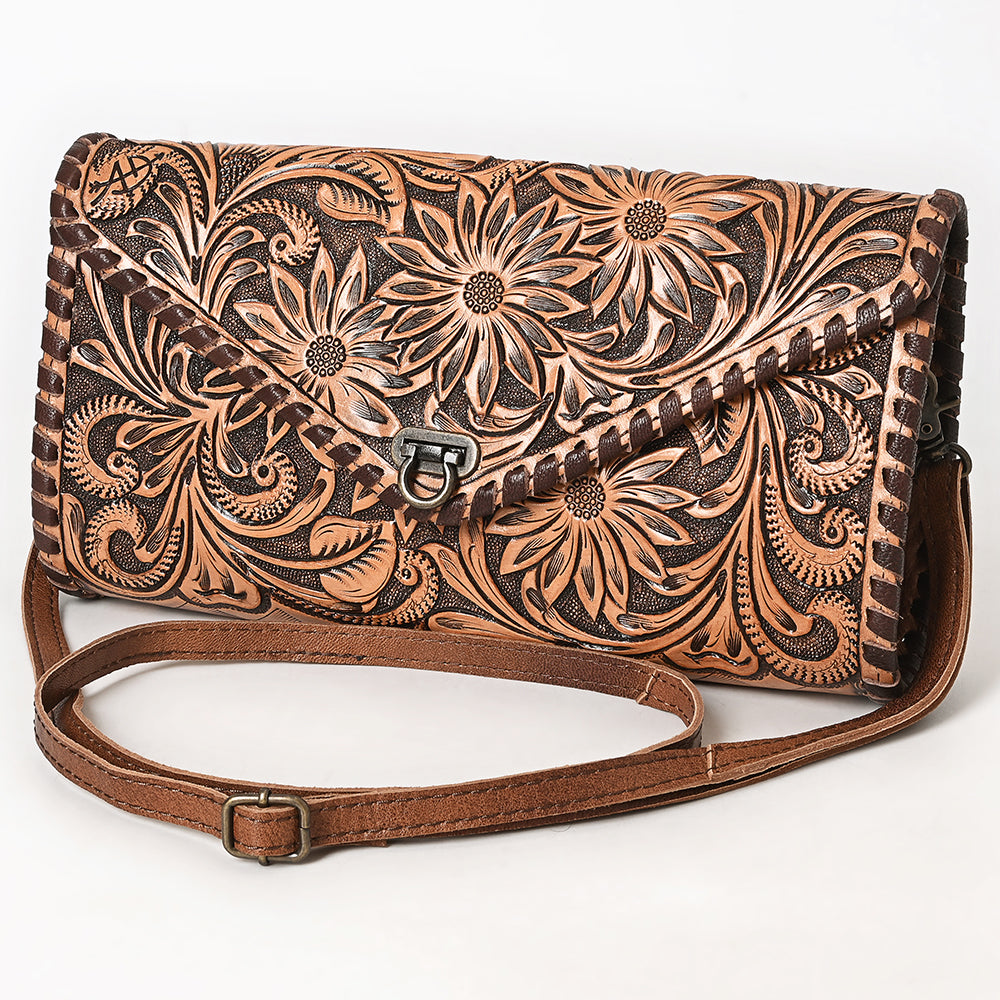 American Darling Envelope Hand Tooled Genuine Leather Western Women Bag Handbag Purse | for Cute