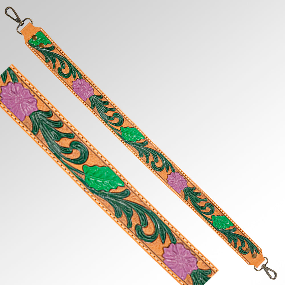 American Darling Hand Tooled Genuine Leather Crossbody Handle Strap for Bags Phone Keychain Wallet Purse Clutch Cellphone